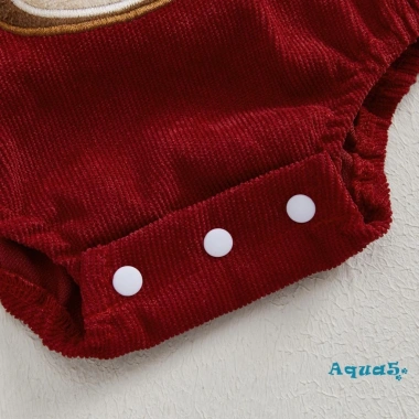 Bộ áo liền quần bé gái 2 mảnh Aqua Christmas, tay áo bay, thêu nai sừng tấm, kèm băng đô - Giá ưu đãi 192k