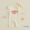 Bộ áo liền quần bé gái Aqua-Baby thêu tay ngắn có băng đô - Trang phục mùa hè 3