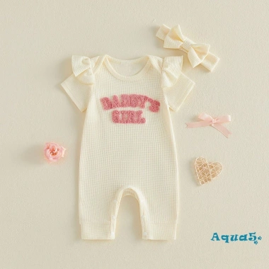 Bộ áo liền quần bé gái Aqua-Baby thêu tay ngắn có băng đô - Trang phục mùa hè 3