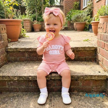 Bộ áo liền quần bé gái Aqua-Baby thêu tay ngắn có băng đô - Trang phục mùa hè 9
