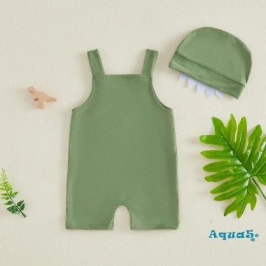 Bộ áo liền quần bé trai Aqua-Baby thêu bụng khủng long không tay có mũ sơ sinh 187k 2