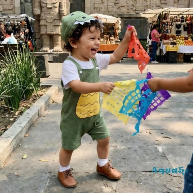 Bộ áo liền quần bé trai Aqua-Baby thêu bụng khủng long không tay có mũ sơ sinh 187k 9