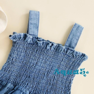 Bộ Áo Liền Quần Không Tay Bèo Nhún Dễ Thương Cho Bé Gái - Giá Ưu Đãi 176.472 VND 4