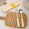 Bộ Ba Món Thép Không Gỉ: Thìa Phô Mai, Nĩa Lúa Mì, Chop Di Động Cho Học Sinh - Giá Ưu Đãi 49.830₫ 2