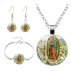 Bộ ba Virgin Mary: Vòng cổ chữ thập, bông tai & vòng tay – Quà tôn giáo Công giáo, phụ kiện rửa tội, chỉ 89.650 VND