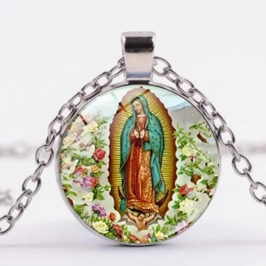 Bộ ba Virgin Mary: Vòng cổ chữ thập, bông tai & vòng tay – Quà tôn giáo Công giáo, phụ kiện rửa tội, chỉ 89.650 VND 2