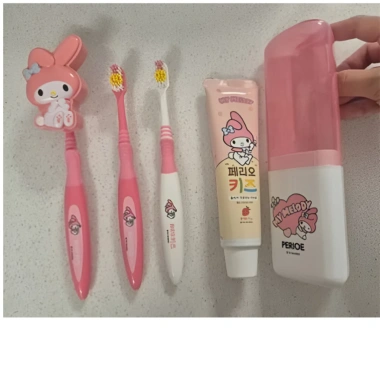 Bộ bàn chải Perio Kids Step 3 Pikachu Squirtle My Melody + kem + hộp du lịch cho bé 6+ Hàn Quốc 8