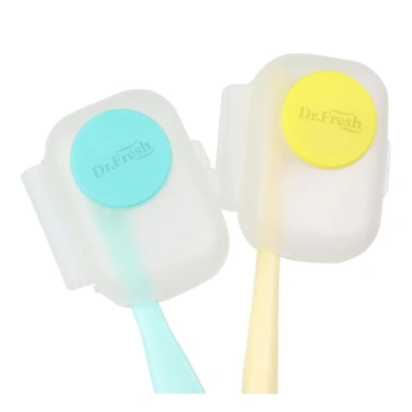 Bộ bảo vệ bàn chải Dr.Fresh 2 cái Bạc hà & Chanh, hộp vệ sinh không pin Hàn Quốc, giá ưu đãi