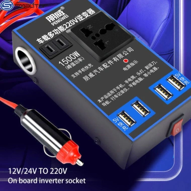 Bộ biến tần 1.500W xe hơi 12V/24V sạc USB, điện thoại, chuyển 220V - Giá chỉ 145k 7