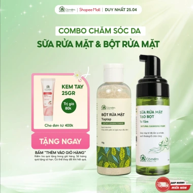 Bộ chăm sóc da hai bước tẩy tế bào chết - Bọt rửa mặt & Bột Taptap, giảm còn 205.000₫