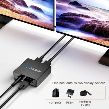 Bộ chia HDMI ZOERAX 1-in-2 1.080P 60Hz HD hỗ trợ 3D HDCP CEC cho PS5 Xbox Blu-ray Dolby True - Giá 141.900₫