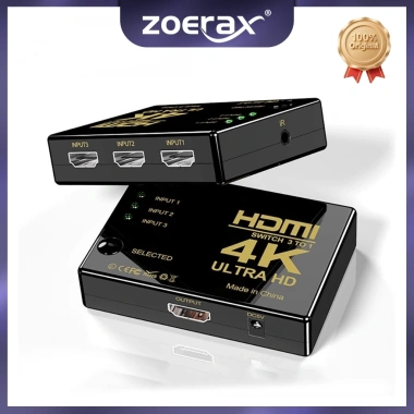Bộ chia HDMI ZOERAX 3 trong 1 4K-60Hz 3 cổng CEC HDR 3D PC Fire TV Nintendo - 130.900₫