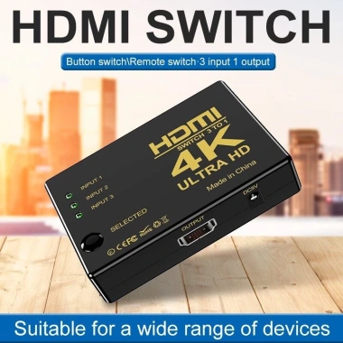 Bộ chia HDMI ZOERAX 3 trong 1 4K-60Hz 3 cổng CEC HDR 3D PC Fire TV Nintendo - 130.900₫