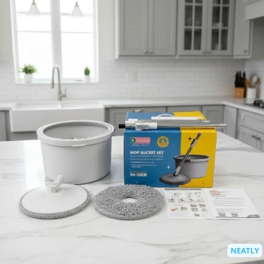 Bộ Chổi Lau Nhà NEATLY Tự Vắt Xoay 360 Cao Cấp 02 Bông Lau Vệ Sinh Nhanh