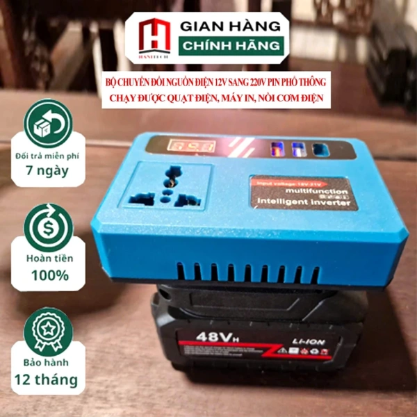 Hình ảnh sản phẩm Bộ Chuyển Đổi Pin 21V Sang 220V Chuẩn, Giá Rẻ 240k - Inverter Nguồn Điện Đa Năng