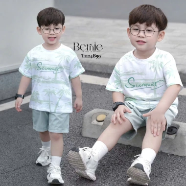 Bộ cộc tay bé trai Họa Tiết Cây Dừa Summer - Bộ đi biển hè 9-24kg, giá 230.000đ