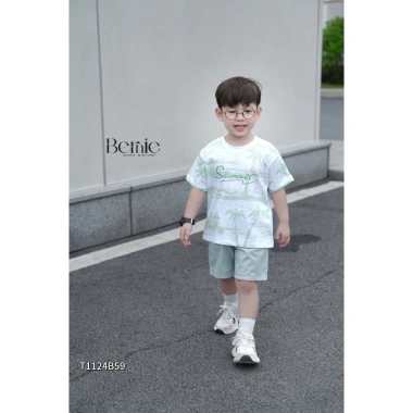 Bộ cộc tay bé trai Họa Tiết Cây Dừa Summer - Bộ đi biển hè 9-24kg, giá 230.000đ