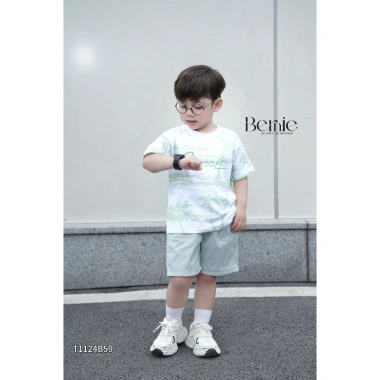 Bộ cộc tay bé trai Họa Tiết Cây Dừa Summer - Bộ đi biển hè 9-24kg, giá 230.000đ