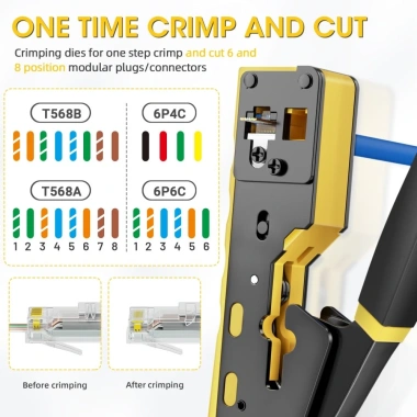 Bộ công cụ mạng ZoeRax RJ45 CAT6 CAT5E - kìm uốn, vũ nữ thoát dây, lưỡi dao, 20 đầu nối và bảo vệ phích cắm - Giá chỉ 373.999 VND 7