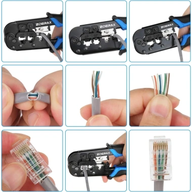 Bộ công cụ uốn Ethernet ZOERAX RJ45 – CAT6, RJ11/12, 20 đầu nối, giá 657.800đ 6