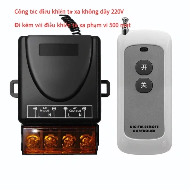 Bộ công tắc RF 100m 30A 4.000W 220V – Điều khiển 1 tay máy bơm nước, chỉ 99.000₫