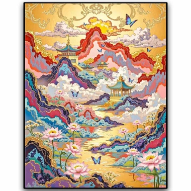 Bộ Cross Stitch Yamagawa Trung Hoa Mới - Chữ Thập, Chỉ Thêu, Gói Đầy Đủ, 328.084 VND
