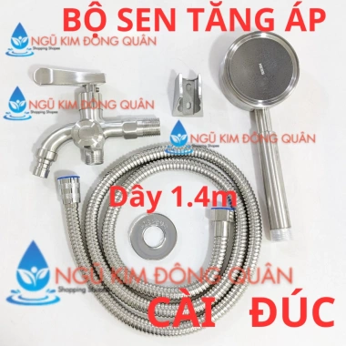 Bộ Củ Sen Tắm Lạnh Inox 304 - Vòi Nhôm, Dây Ren 21, Tay Sen Inox & Nhựa, 69.000₫