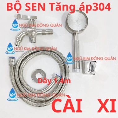 Bộ Củ Sen Tắm Lạnh Inox 304 - Vòi Nhôm, Dây Ren 21, Tay Sen Inox & Nhựa, 69.000₫