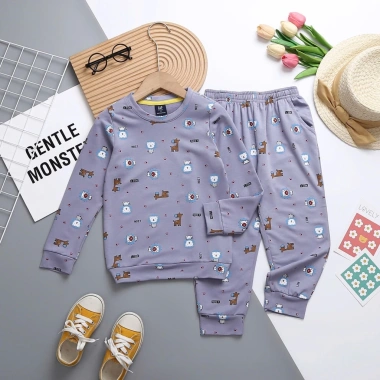 Bộ dài tay bé trai bé gái hoạt hình vải da cá mềm mát, xuất khẩu - Giá ưu đãi 79.000 VND