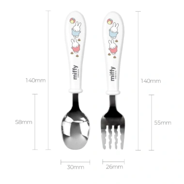 Bộ dao kéo thép không gỉ 304 cho trẻ em MIFFY – Thìa nĩa laser, nĩa muỗng cầm dễ, Hàn Quốc 212.409₫