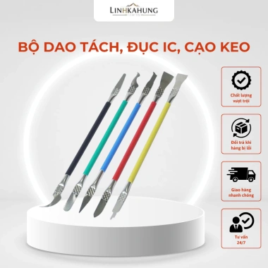 Bộ dao tách, đục IC, cạo keo đa năng 5 cây 10 lưỡi - Giá chỉ 51.000đ, giảm mạnh