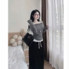 Bộ đồ ba món chân váy dáng A dài, áo ba lỗ bệt vai sọc ngang ZUKA XX88 giảm còn 219k 2