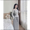Bộ đồ ba món chân váy dáng A dài, áo ba lỗ bệt vai sọc ngang ZUKA XX88 giảm còn 219k 3
