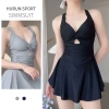 Bộ đồ bơi bikini 1 mảnh cổ yếm nhún eo gợi cảm HHQC BKN30 - Giá ưu đãi 159k 5