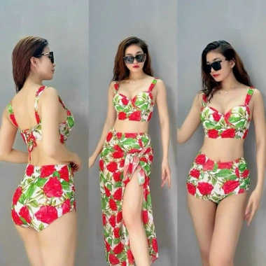 Bộ Đồ Bơi Cánh Tiên Nữ Size M L XL và Khăn Thun Co Giãn Sang Trọng
