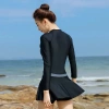 Bộ Đồ Bơi Dài Tay Nữ Đồ Bơi Thời Trang Size M L XL - Váy Sang Trọng Chống Nắng, Tôn Dáng, Co Giãn 4 Chi, Giá 199.000₫ 2