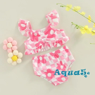 Bộ Đồ Bơi Hai Mảnh Họa Tiết Sọc Ca Rô + Quần Ngắn Thời Trang Đi Biển Mùa Hè Cho Bé Gái - Siêu Giảm Giá 170.508₫