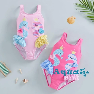 Bộ Đồ Bơi Không Tay Họa Tiết Cá Ngựa Hoạt Hình Cho Bé Gái - Giá 174.204 VND Giảm Đặc Biệt