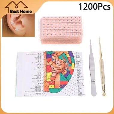 Bộ đồ chơi 4 trong 1 - 1.200 hạt tai đa điều hòa, dụng cụ châm cứu, biểu đồ bấm huyệt