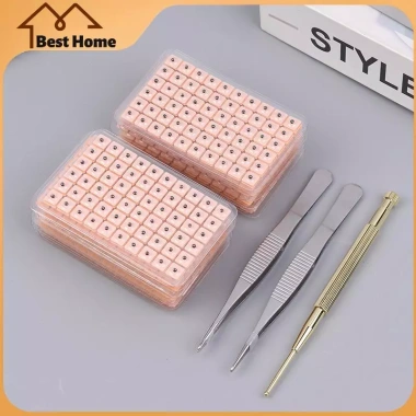 Bộ đồ chơi 4 trong 1 - 1.200 hạt tai đa điều hòa, dụng cụ châm cứu, biểu đồ bấm huyệt