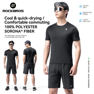 Bộ đồ đi xe đạp nam Rockbros 100% polyester thoáng khí nhanh khô phù hợp đường bộ MTB - 418.798 VND