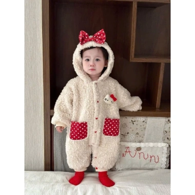 Bộ đồ liền thân Bodysuit màu be cho bé gái size 66-90, ấm áp lễ hội Noel thu đông 2 Bộ đồ liền thân Bodysuit màu be cho bé gái size 66-90, ấm áp lễ hội Noel thu đông 2