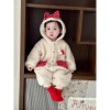 Bộ đồ liền thân Bodysuit màu be cho bé gái size 66-90, ấm áp lễ hội Noel thu đông 3