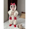 Bộ đồ liền thân Bodysuit màu be cho bé gái size 66-90, ấm áp lễ hội Noel thu đông 6