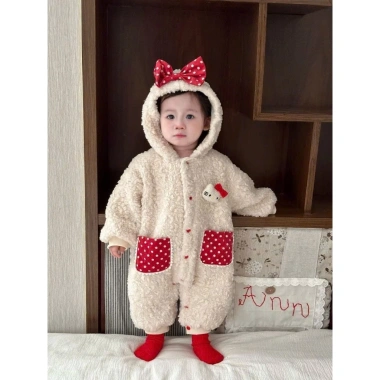 Bộ đồ liền thân Bodysuit màu be cho bé gái size 66-90, ấm áp lễ hội Noel thu đông 8 Bộ đồ liền thân Bodysuit màu be cho bé gái size 66-90, ấm áp lễ hội Noel thu đông 8