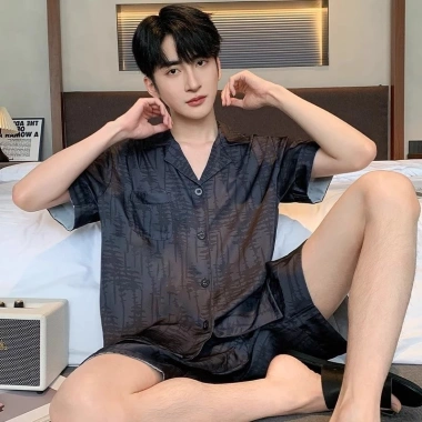 Bộ Đồ Ngủ Jacquard Giả Lụa Mùa Xuân Hè Cardigan Quần Short Tay Ngắn Nhiều Kích Cỡ Loungewear Giá 250.987 VND 2