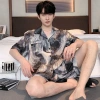 Bộ Đồ Ngủ Jacquard Giả Lụa Mùa Xuân Hè Cardigan Quần Short Tay Ngắn Nhiều Kích Cỡ Loungewear Giá 250.987 VND 5