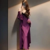 Bộ Đồ Ngủ Nữ Ice Silk Mỏng – Miếng Lót Ngực Dài, Over-the-Knee, Dây Tinh Khiết Desire, Phong Cách Pháp 11