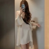 Bộ Đồ Ngủ Nữ Ice Silk Mỏng – Miếng Lót Ngực Dài, Over-the-Knee, Dây Tinh Khiết Desire, Phong Cách Pháp 18