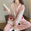 Bộ đồ ngủ tay dài nỉ dày giữ ấm thời trang thu đông, giá chỉ 249.900₫ 5